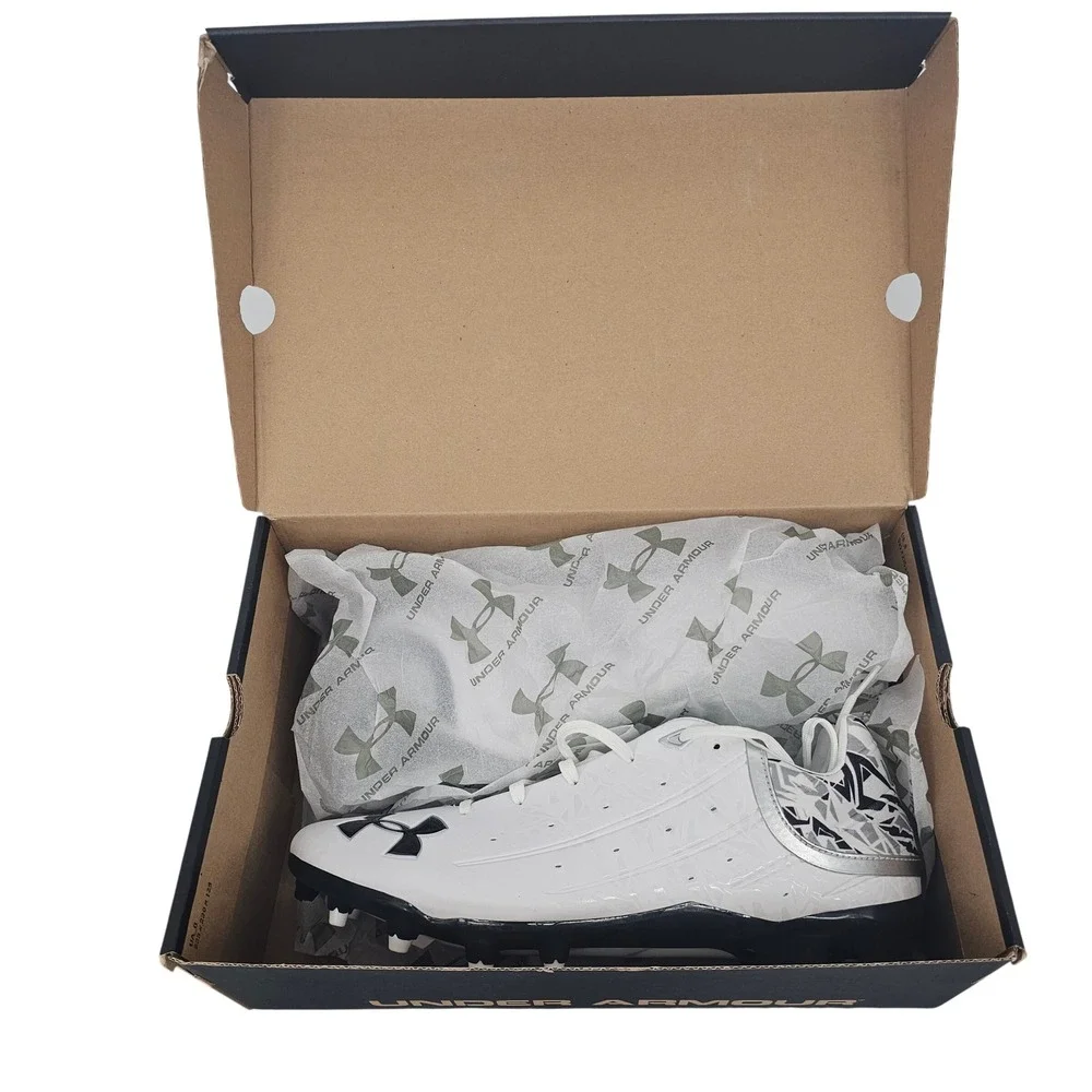 Under Armour‎ Team Banshee Low MC White Black Cleats 1262223-105 Mens 12.5